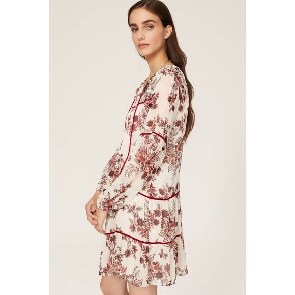 Great Jones Women's XL Shirred Chiffon Floral Dress - Picture 9 of 10